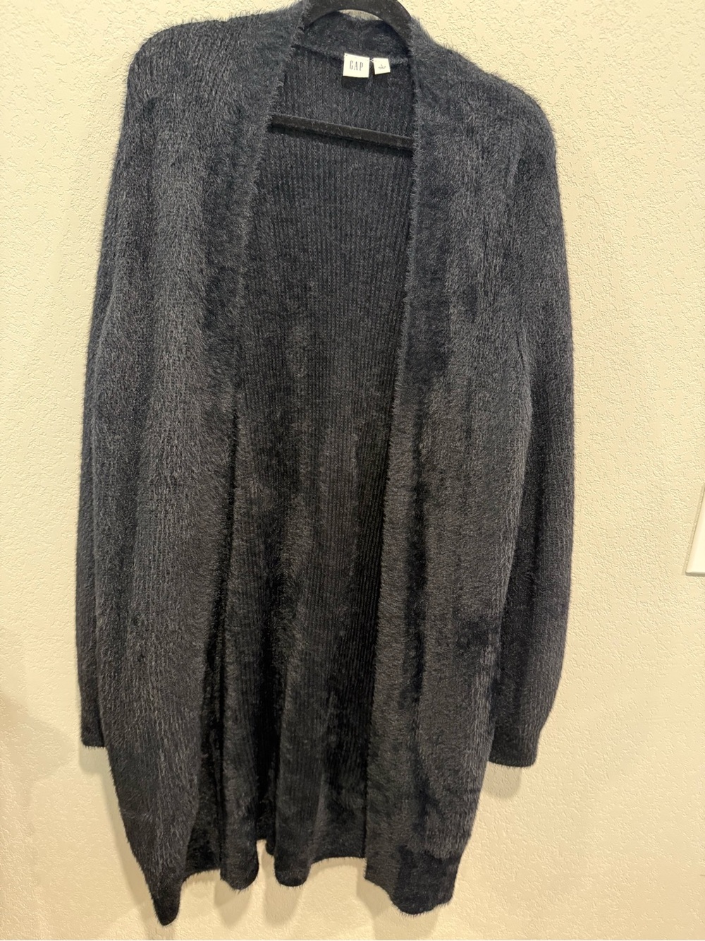 GAP Women's Open-Front Black Eyelash Cardigan
